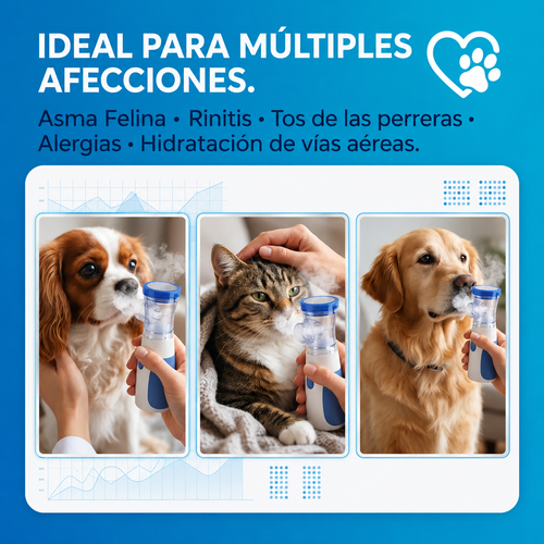 Nebulizador y Vaporizador portátil para Mascotas PERROS Y GATOS